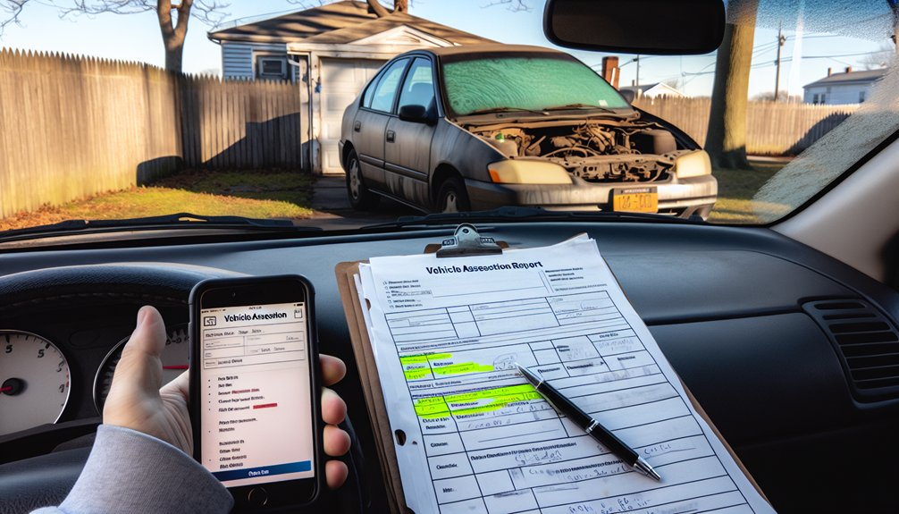 assess vehicle gather documents